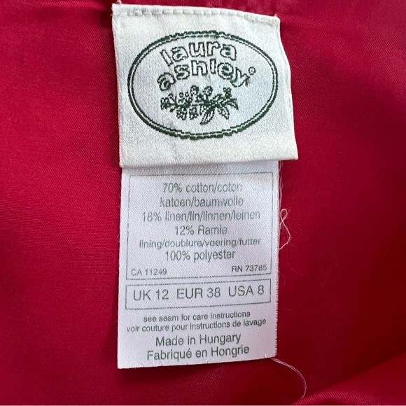 Vtg Laura Ashley Mini Dress Sz 8 Pink Floral sleeveless 90s Cottagecore Bodycon - Picture 6 of 14